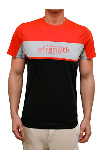 iza Sportism Half Sleeves T-Shirt in Black and Red