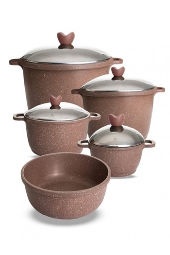 ThermoAD Roxel Granite Casting 9 Piece Cookware Set