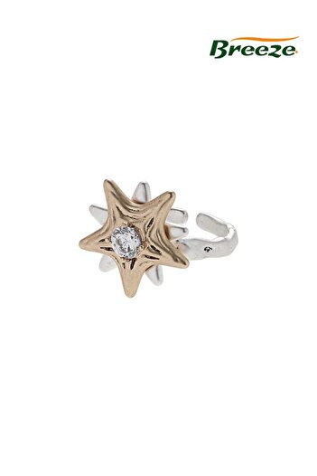 Breeze Women's vintage style star antique gold ring high-end open ring