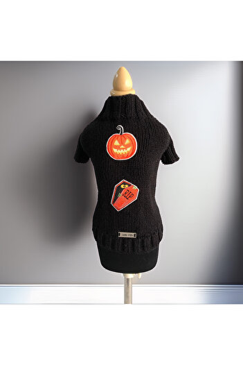 Lady Fify Black Halloween Sweater for Cat and Dog