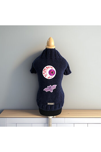 Lady Fify Navy Blue Halloween Sweater for Cat and Dog