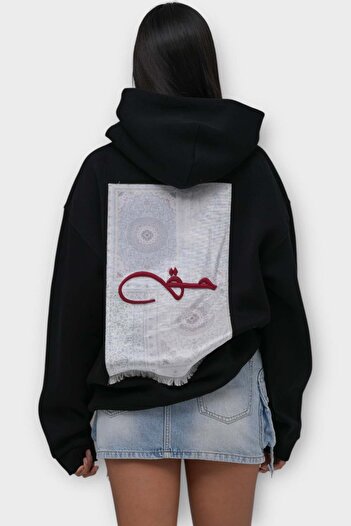 Saw Urbanity Hak Oversize Hoodie - Shardonlu (Fleece Lined) 100% Cotton - Black