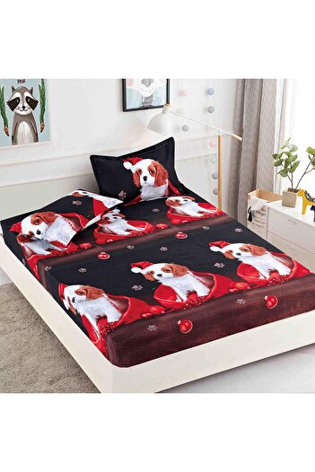 JOJO HOME Bed cover set, Christmas Edition, Jojo Home, 3 pieces, 180x200cm, Puppies