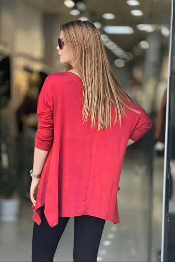 aytemas Boat Neck Asymmetrical Blouse