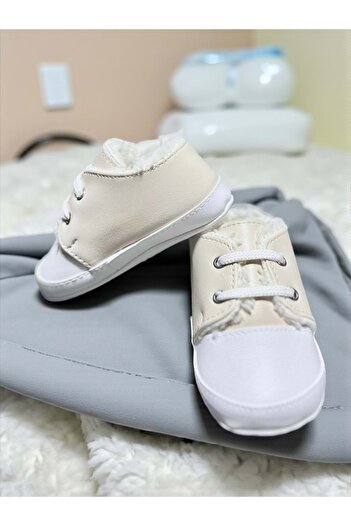 LOVE MAXX Plush Inside Baby Booties Beige