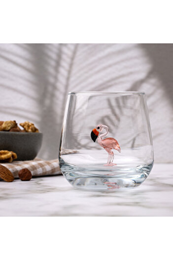 ADAMODART Flamingo Glass Figured Water Glass