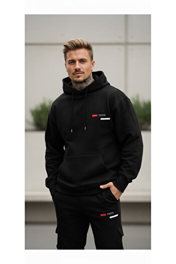 dwnwear Paris Baskılı Alt Üst Takım Sweatshirt Eşofman