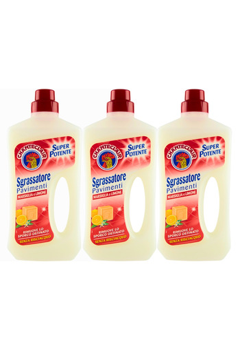 chante clair Pack 3x Floor Cleaner Marseille & Lemon Degreasing Power, 750ml