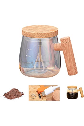 Generic Coffee Blender Mug 500ml Electric Self Mixing Cup Borosilicate Glass Portable Coffee Mug