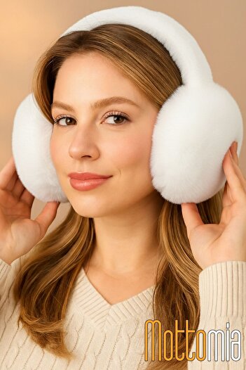 mottomia Powder Pink Soft Plush Foldable Earmuffs – Women's Winter Ear Protection, Protects from the Cold