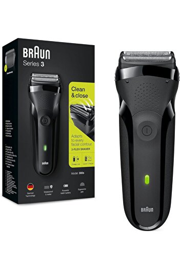 Braun Series 3 300S Rechargeable Electric Shaver for Men, Black