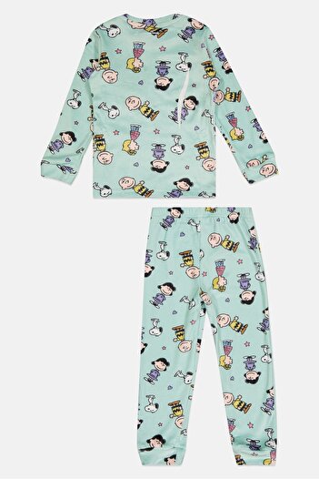 PEANUTS Toddlers Girl 2Pcs Graphic Print Pajama Top And Bottom Set, Multicolor