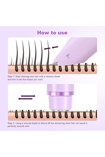 Other 2025 Women's 2-in-1 Bikini Trimmer by CheckSimple - Electric Shaver (Purple)