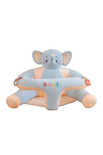OEM Fotoliu pluș pentru bebeluși cu decupaj pentru picioare, elefant mic, 50 cm, albastru