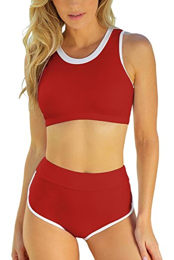 EXUPCAR Ecupper Women's Two-Piece High-Waist Bikini Set - Push Up Style