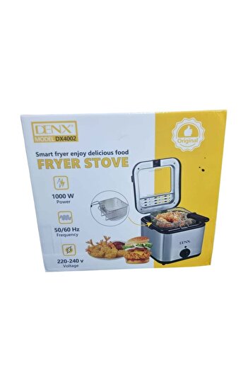 Denx Electric Deep Fryer 2.5L, 1000W, Stainless Steel, Viewing Window, Up to 180°C