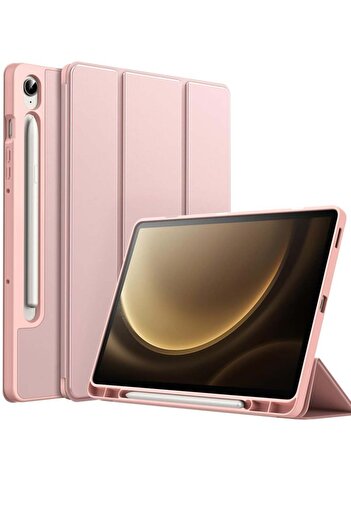 Generic SmartGrist Soft TPU Tri-Fold Case for Samsung Galaxy Tab S9 FE 10.9-inch (Rose Gold)