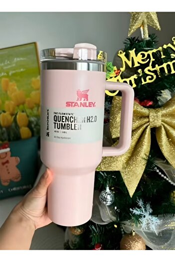 Generic قطعتان من كوب Stanley Quencher H2.0 المصنوع من الفولاذ المقاوم للصدأ مع غطاء وقشة للماء أو القهوة