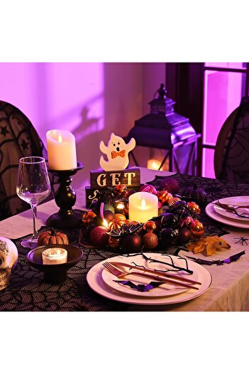 Valery Madelyn Halloween Wreath, 30 cm, Shatterproof Ball Ornaments with LED Light