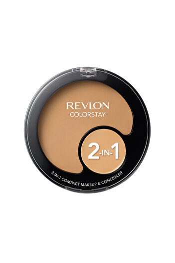 Revlon Revlon, Colorstay, Fond de ten pudră compactă și corector 2 în 1, 180, Bej nisipos, 11 g