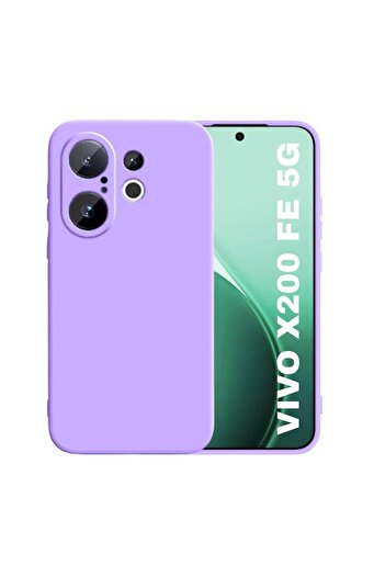 HANPORIUM Vivo X200 Fe Compatible Silicone Case - Flexible Pastel Color Cover with Camera Protection - Lilac