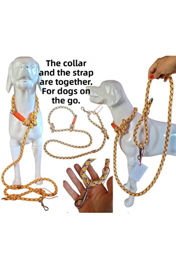 VSLT HANDMADE Dog Walking Strap and Leash Together. Choke Strap and Leash.dog Slip Leash