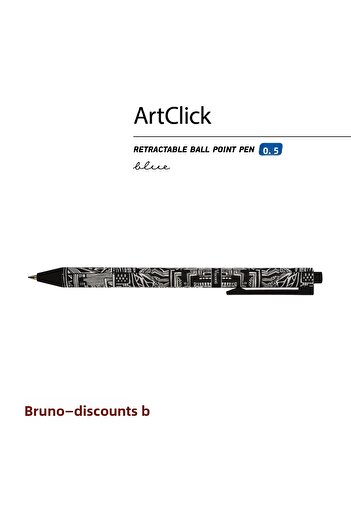 Bruno Visconti art Click" Ballpoint Pen 0.5mm-black White