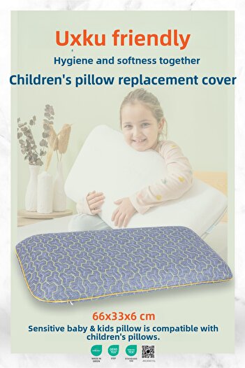VİSCOTEX Sleep-Friendly Children's Pillowcase, Hygiene and Softness Together, 66X33X6Cm, Gray