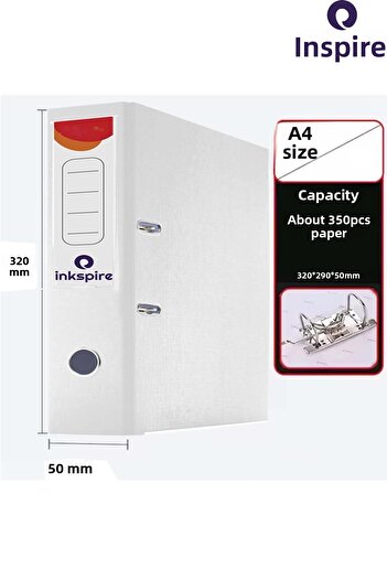 inkspire 1Pcs Narrow Office Folder - with Ring, Plastic Paperwork File Organizer Locked Pp