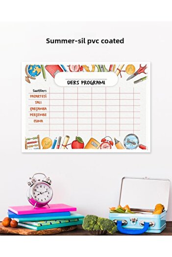 Ayışığı Dizayn School Classroom Schedule Planner Yaz-Erase Pvc Poster 30x42 cm