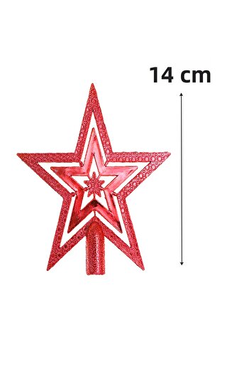 Parti dolabı 14 cm Noenli New Year Metallic Peak Star and Star Column