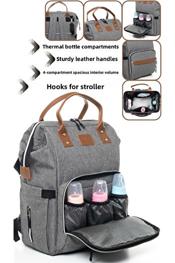 Sahra Stain Resistant Waterproof Mother Baby Care Backpack with Thermal Compartment