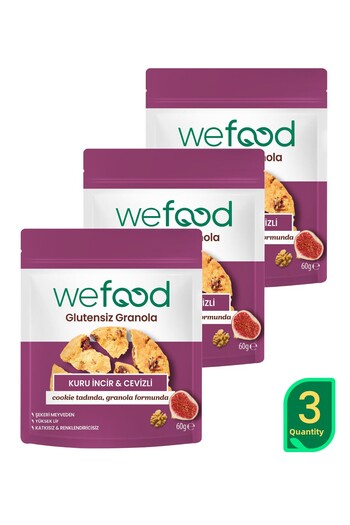 Wefood Gluten Free Granola Bites Dried Fig & Walnut 60 g 3S