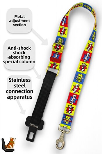 CARAMELOS Cat and Dog Car Seat Belt, Car Collar