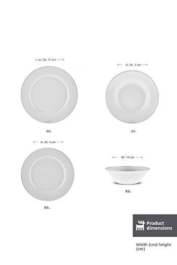 Karaca Rebeca Elegance Bone - Σετ σερβίτσιο 24 τεμαχίων για 6 άτομα χρυσό