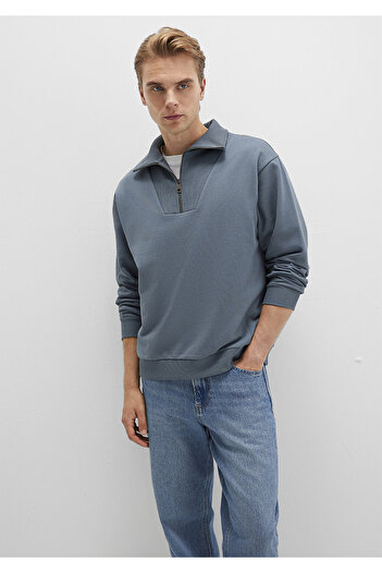 Mavi Світшот Polo Yaka Gri 0S10368-80889