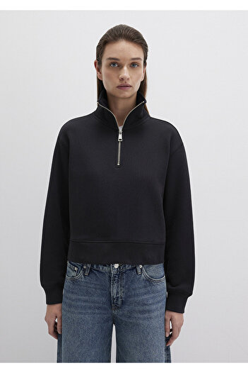 Mavi Semi-Zip Black Sweatshirt 1S10391-900