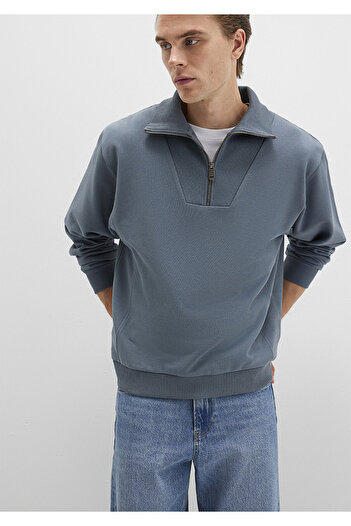 Mavi Світшот Polo Yaka Gri 0S10368-80889