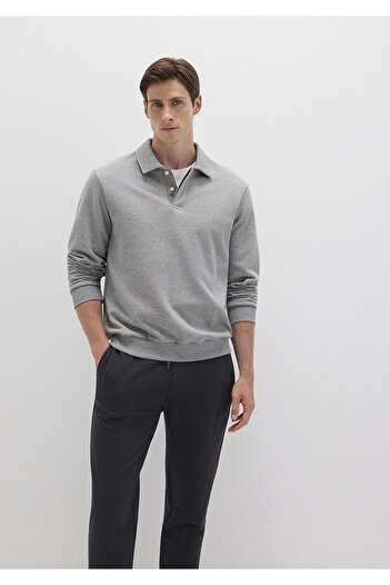 Mavi Graues Sweatshirt mit Polokragen 0S10420-80018
