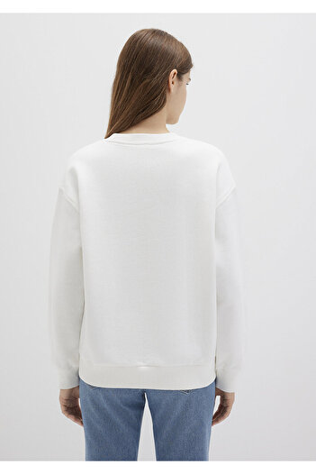 Mavi Kedi Logo Ekru Sweatshirt 1S10460-70057