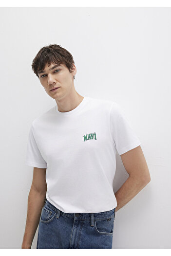 Mavi Білий Tisort Regular Fit Regular Cut з логотипом 0611714620