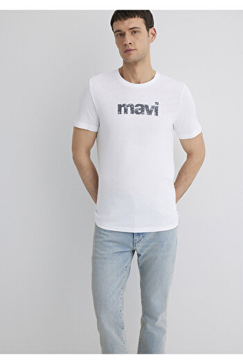 Mavi Λογότυπο Λευκό T-Shirt Slim Fit / Slim Fit 0611039-620