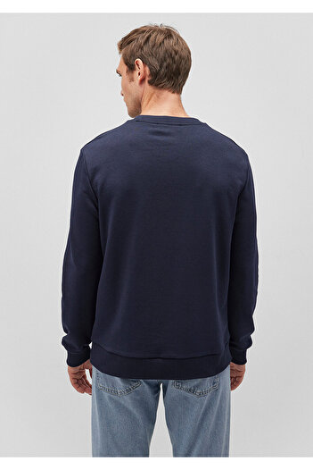 Mavi Bisiklet Yaka Lacivert Basic Sweatshirt 065751-29743