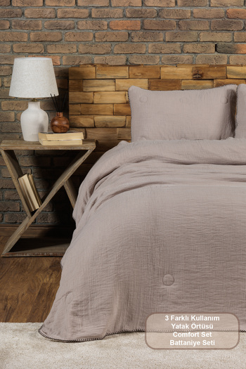 Elart Palermo Comfort Sleeping Set Double Size 3 Pieces (220X240 cm) Beige