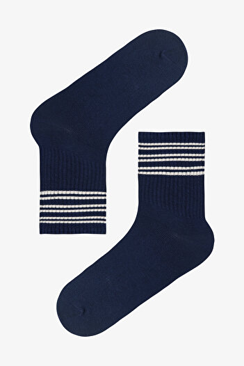 Penti Çok Renkli Erkek Navy Line Çizgili 3'lü Soket Çorap
