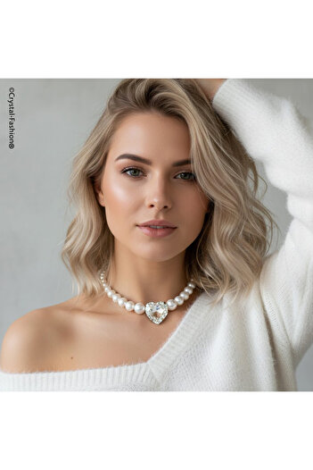 Crystal-Fashion® Colier Perle Inima Patricia