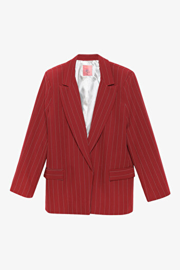 Quzu Jachetă blazer cu dungi Bordeaux