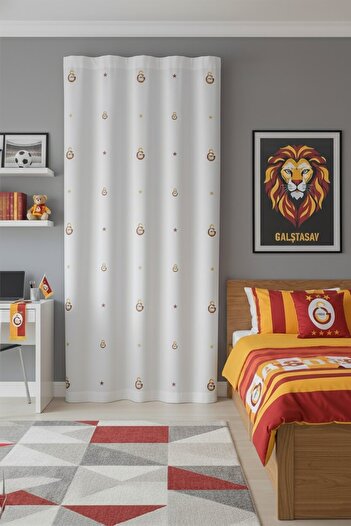 Taç Galatasaray Lisanslı Fon Perde 140x265 cm Düz Dikim – Özel Ölçü Seçeneği İle