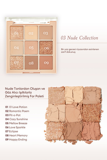 dasique Mat ve Işıltılı Renk Seçenekleri Sunan Far Paleti DASIQUE Shadow Palette (#03 Nude Potion)