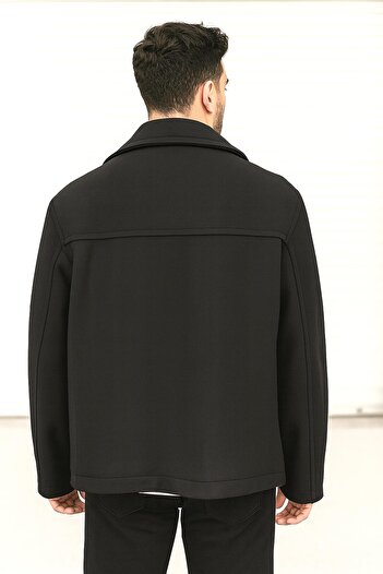 Delpino Erkek Oversize Kruvaze Kaşe Kaban